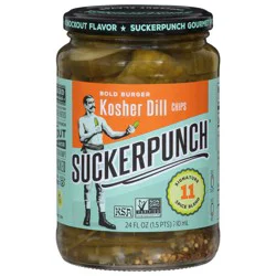 SuckerPunch Bold Burger Kosher Dill Chips Pickles - 24 fl oz