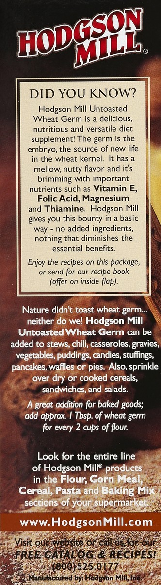 slide 3 of 4, Hodgson Mill Untoasted Wheat Germ, 12 oz