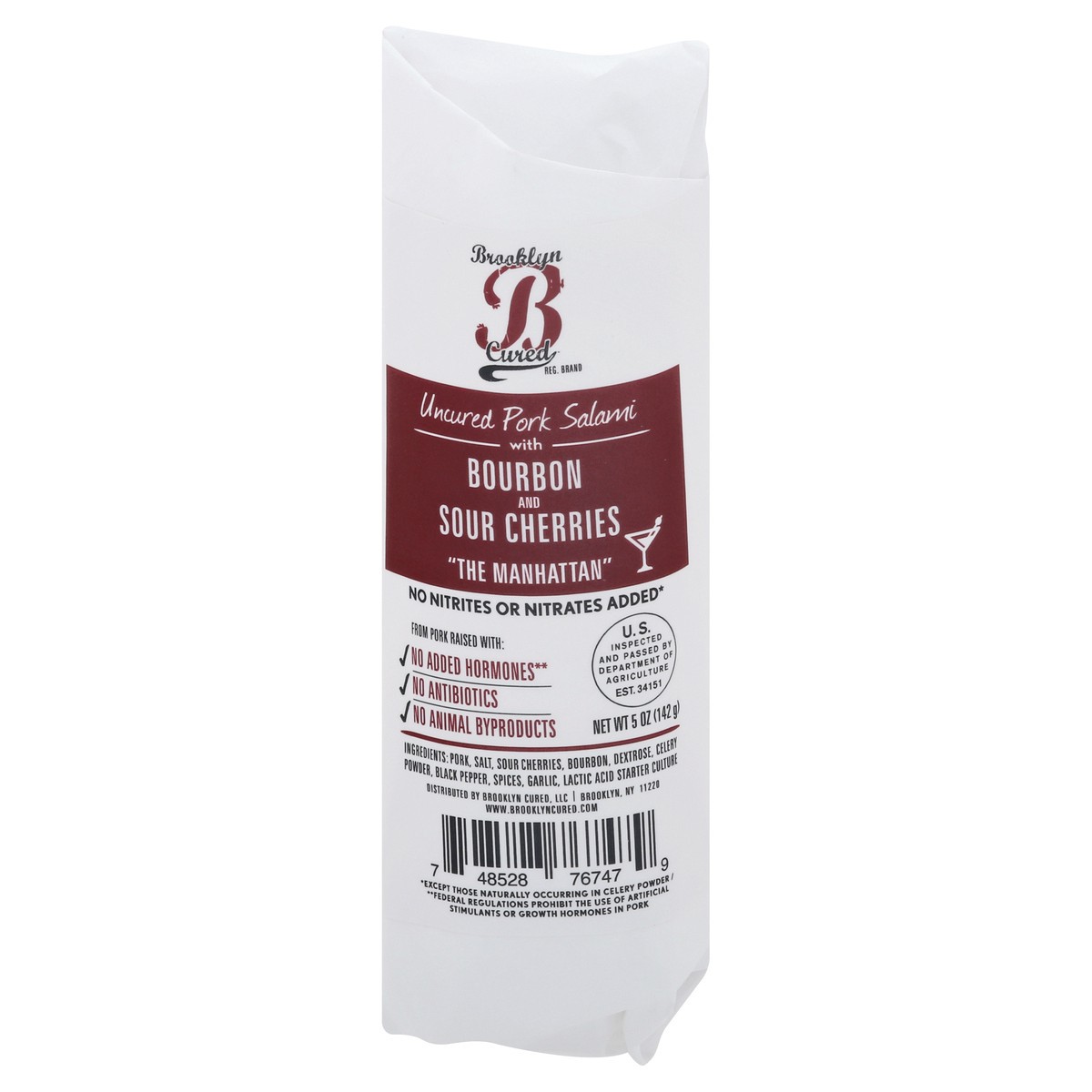 slide 1 of 9, Brooklyn Cured Uncured Pork Salami with Bourbon and Sour Cherries 5 oz, 5 oz
