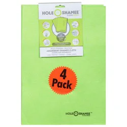 Hole N Shamee Clean Green Multi-Purpose Absorbent Shamee Cloth 4 Pack