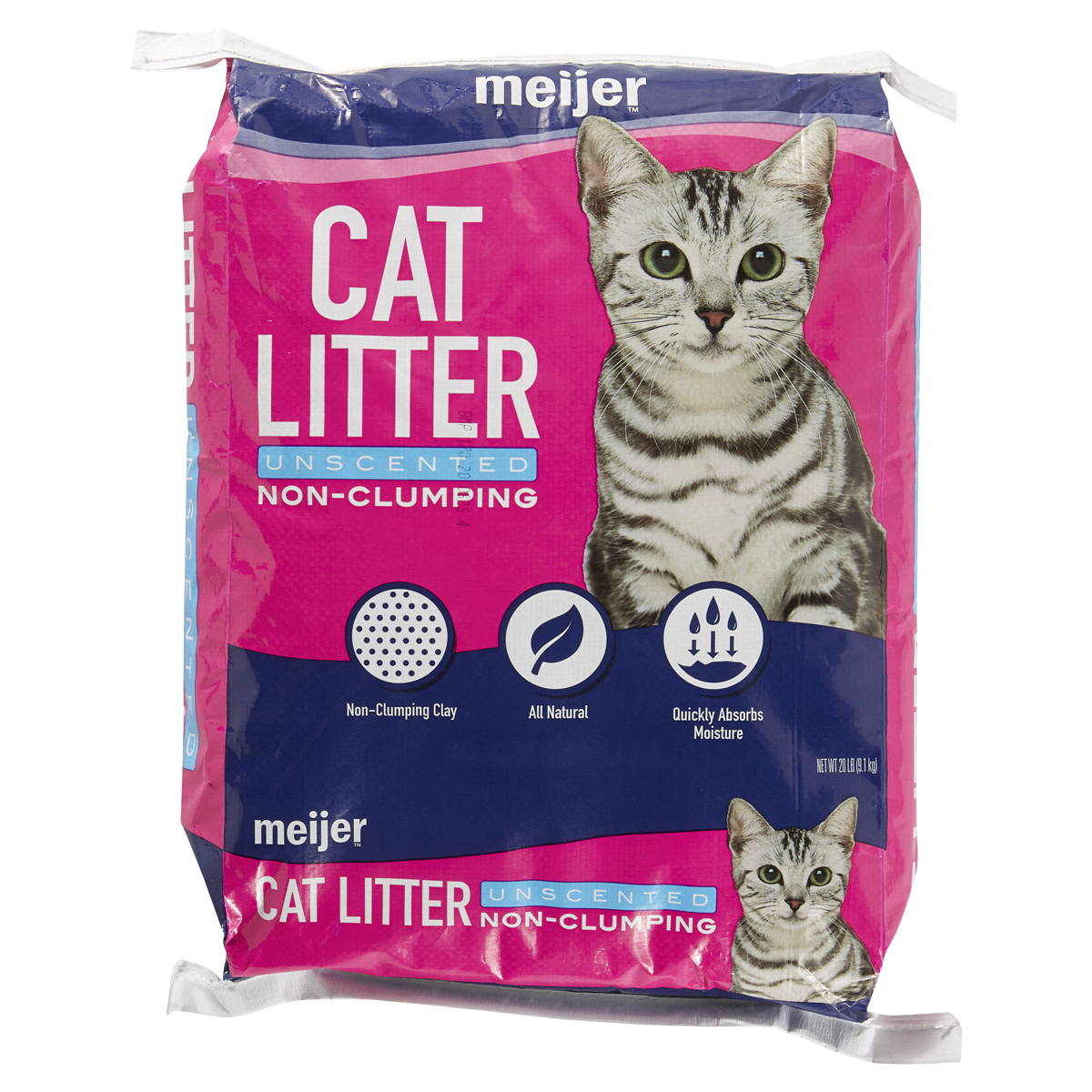 slide 1 of 5, Meijer Non-Clumping Cat Litter, Unscented, 20 lb