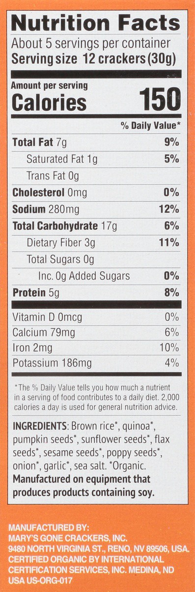 slide 8 of 9, Mary's Gone Crackers Super Seed Everything Crackers, 5.5 oz