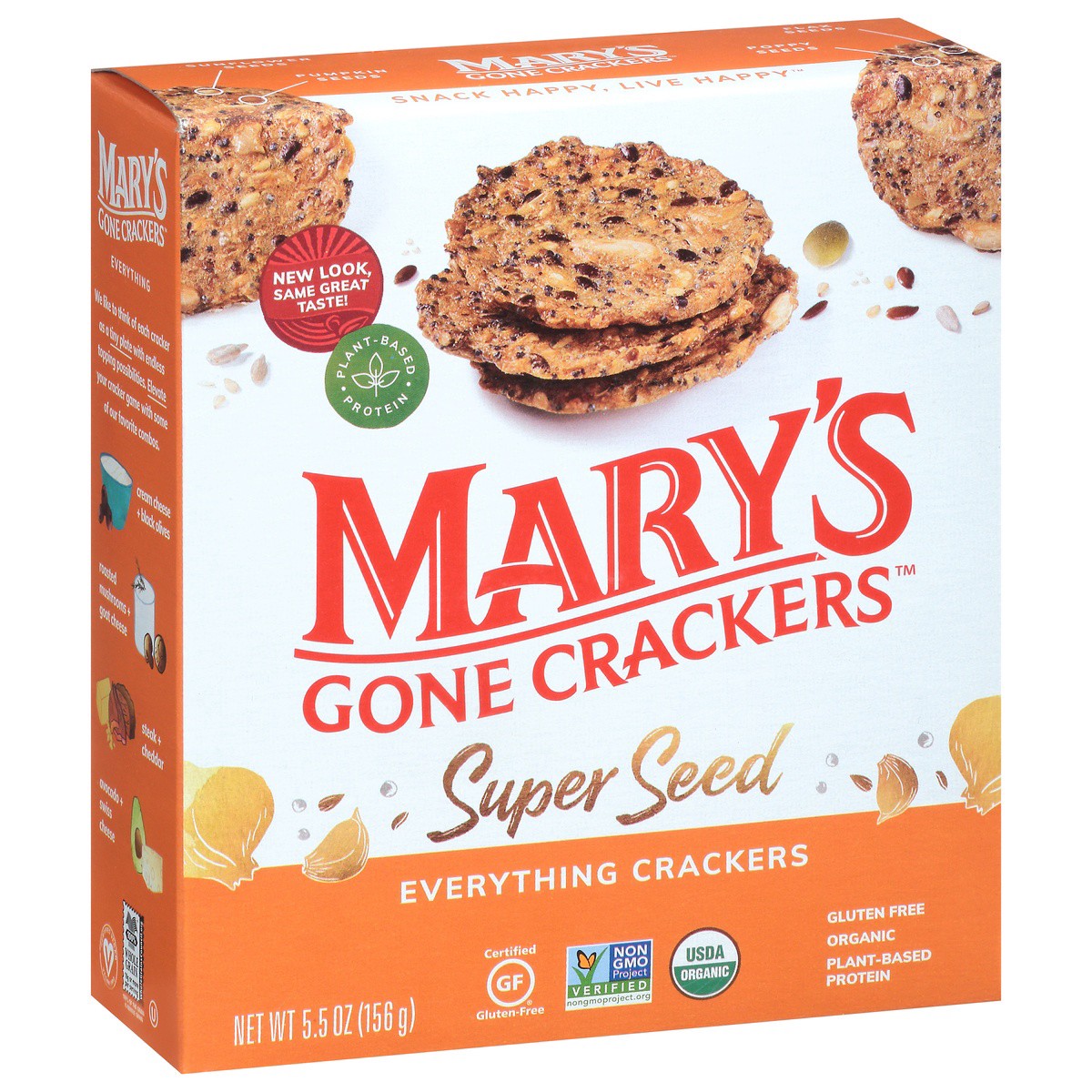 slide 1 of 9, Mary's Gone Crackers Super Seed Everything Crackers, 5.5 oz