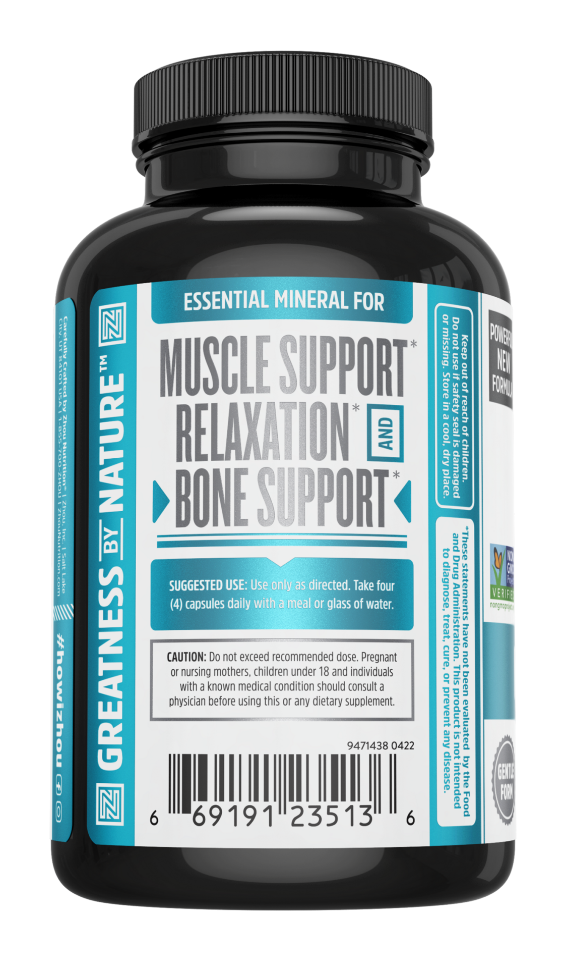 slide 3 of 3, Zhou Magnesium GlyciNaturale 350 Mg, 180 ct