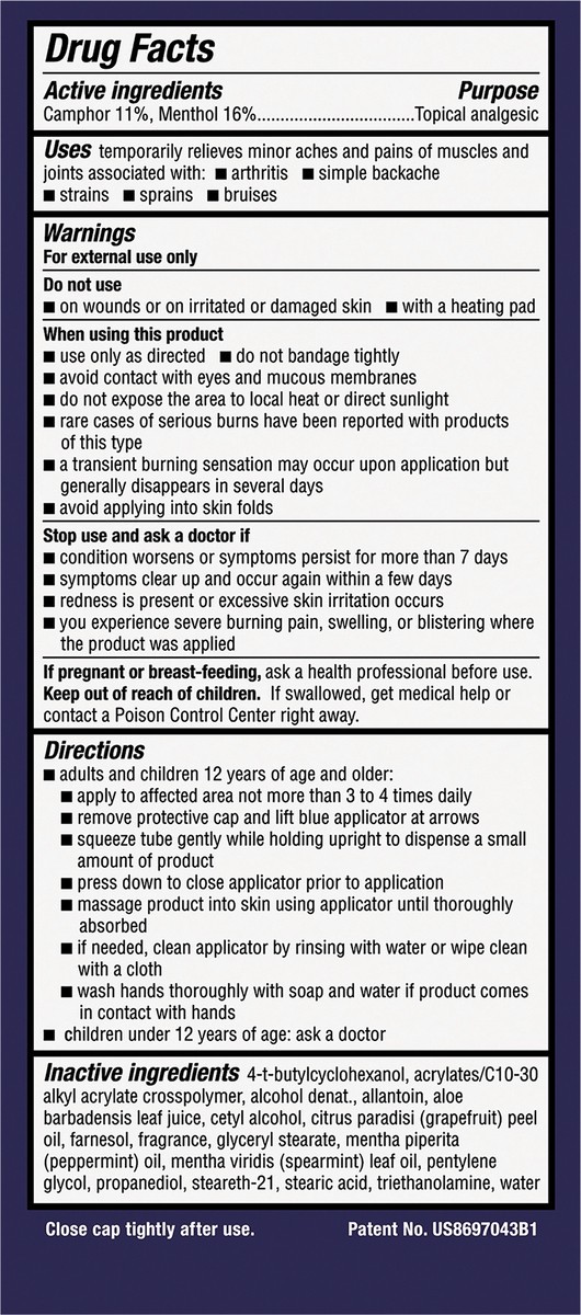 slide 3 of 7, Icy Hot Pro No-Mess Pain Relief Cream 3-oz. Tube, Massaging Applicator With Menthol & Camphor, 3 oz