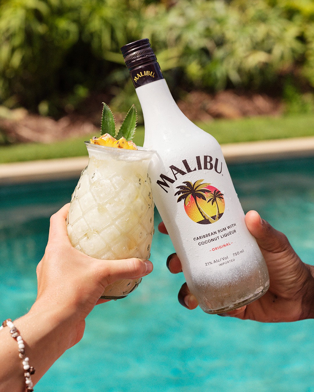 slide 4 of 7, Malibu Flavored Caribbean Rum with Coconut Liqueur 1L Bottle 42 Proof, 1 l