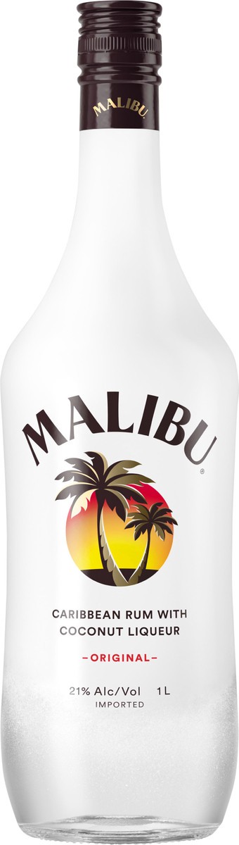 slide 1 of 7, Malibu Flavored Caribbean Rum with Coconut Liqueur 1L Bottle 42 Proof, 1 l