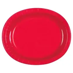 Unique Industries Ruby Red Oval Plates