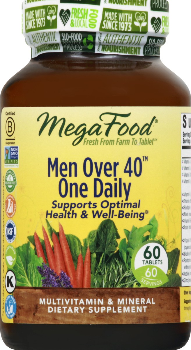 slide 6 of 12, MegaFood Men Over 40 One Daily Tablets Multivitamin & Mineral 60 ea, 60 ct