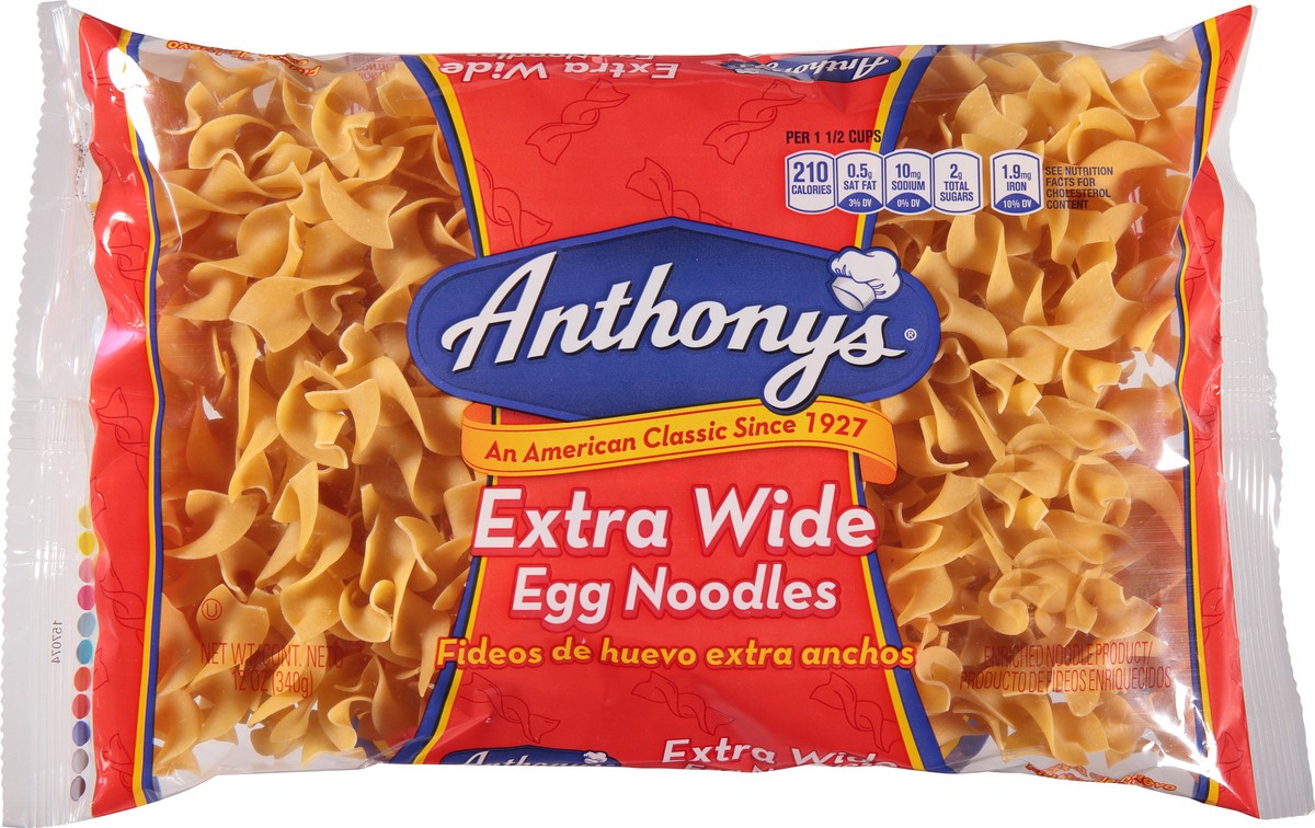 slide 6 of 9, Anthony's Extra Wide Egg Noodles 12 oz, 12 oz