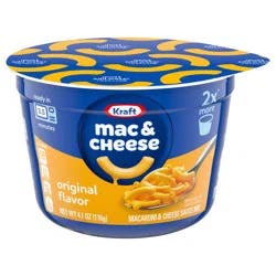 Kraft Mac and Cheese, 1 Big Cup, for Easy Dinner or Dinner Sides, Original Flavor, No Artificial Flavors, Preservatives or Dyes, 4.1 oz