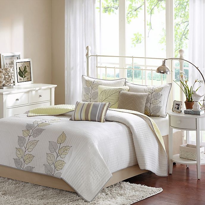 slide 1 of 1, Madison Park Caelie Reversible Queen Coverlet Set - Yellow, 1 ct