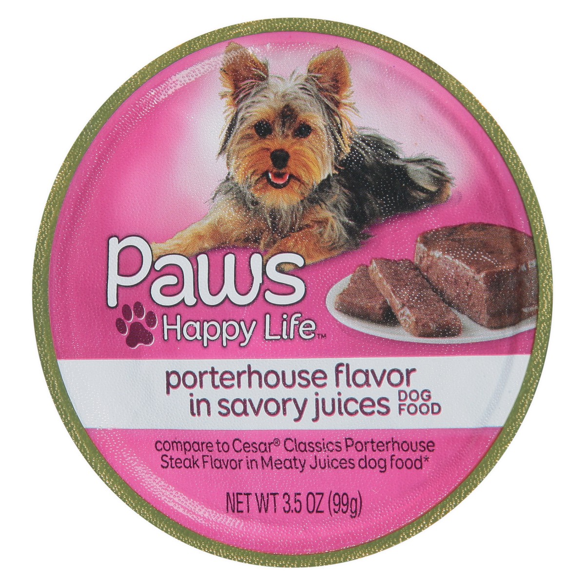 slide 3 of 10, Paws Happy Life Porterhouse Flavor in Savory Juices Dog Food 3.5 oz, 3.5 oz