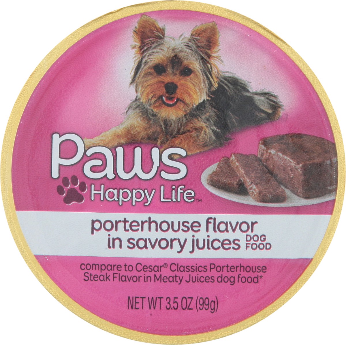 slide 4 of 10, Paws Happy Life Porterhouse Flavor in Savory Juices Dog Food 3.5 oz, 3.5 oz