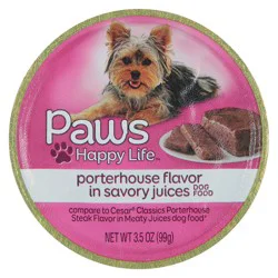 Paws Happy Life Porterhouse Flavor in Savory Juices Dog Food 3.5 oz