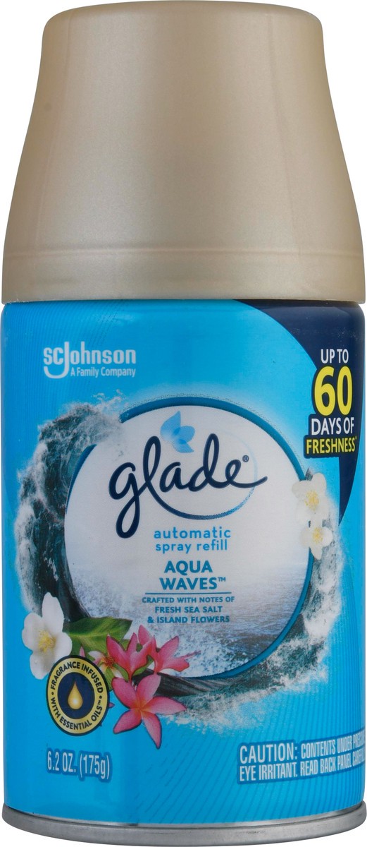 slide 8 of 10, Glade Automatic Spray Refill, Air Freshener, Invigorating Aqua Waves, 6.2 oz, 6.2 oz