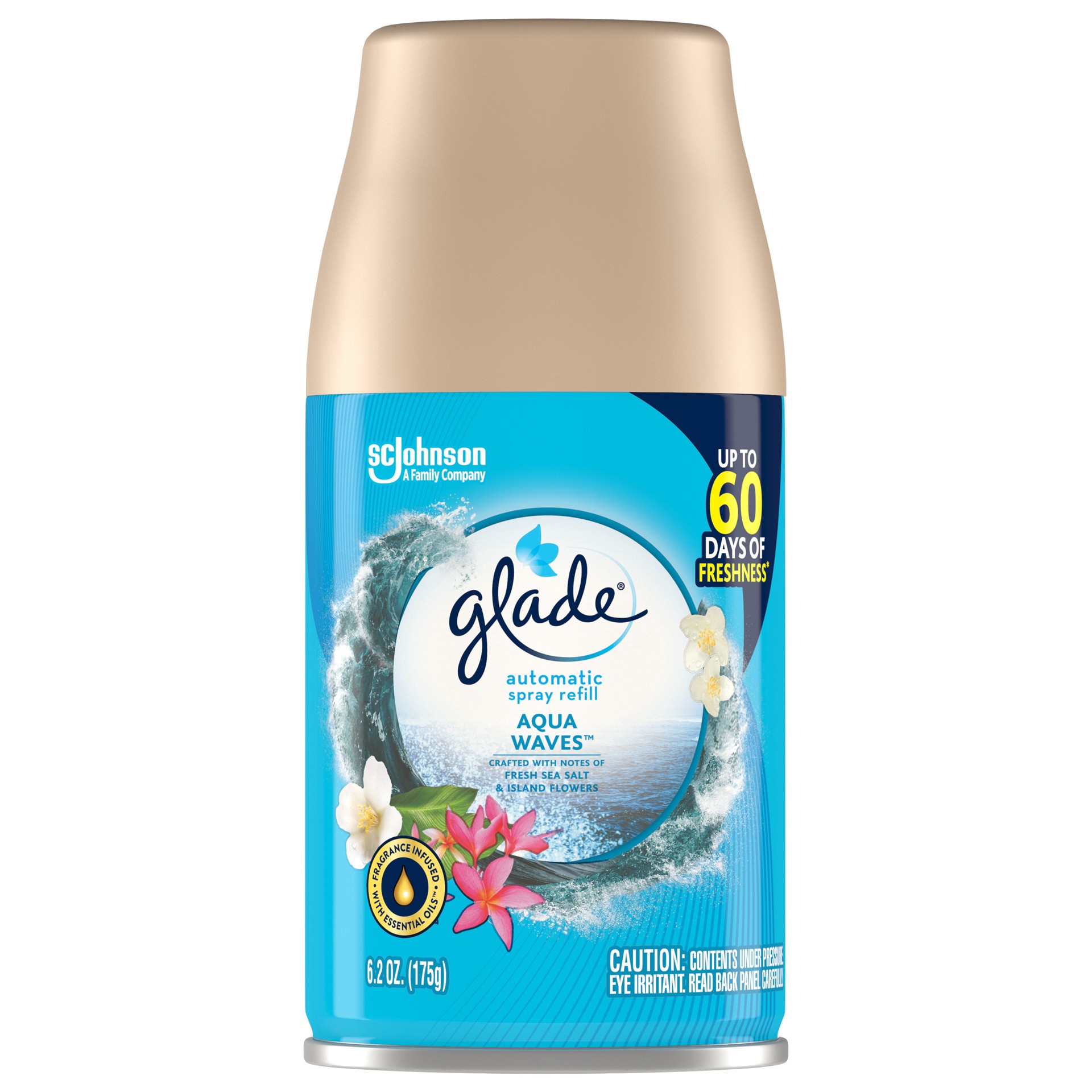 slide 1 of 10, Glade Automatic Spray Refill, Air Freshener, Invigorating Aqua Waves, 6.2 oz, 6.2 oz