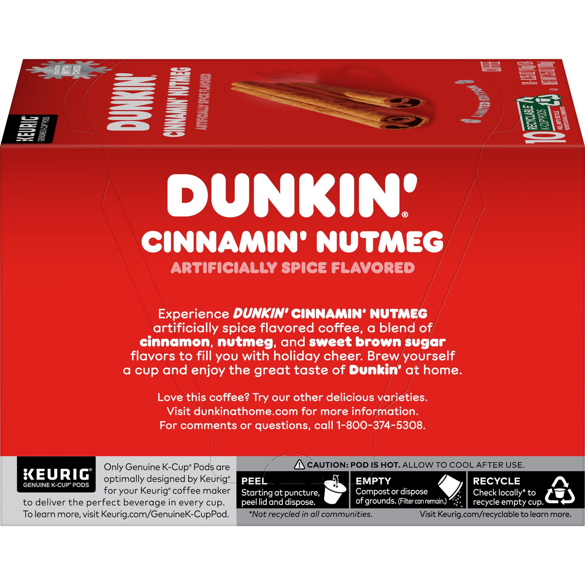 slide 5 of 5, Dunkin' Dunkin Donut Kcup Cinnamon Nutmeg, 3.5 oz