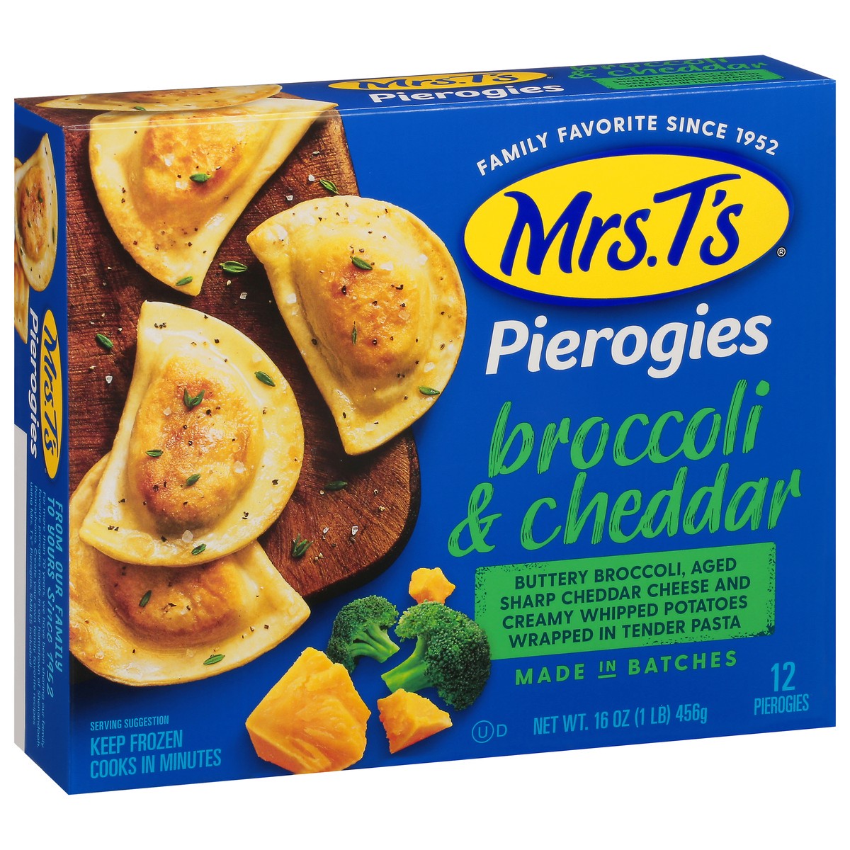 slide 11 of 13, Mrs. T's Broccoli & Cheddar Pierogies 12 ea, 12 ct