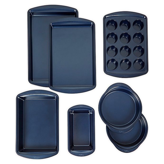 slide 1 of 1, Wilton Nonstick Diamond-Infused Baking Set - Navy, 7 ct