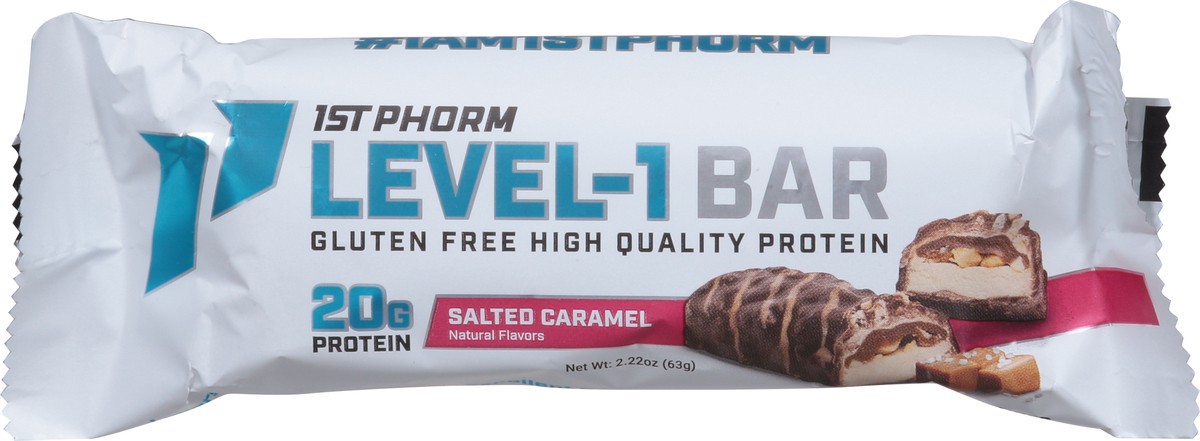 slide 2 of 14, 1st Phorm Salted Caramel Level-1 Bar 2.22 oz, 2.2 oz