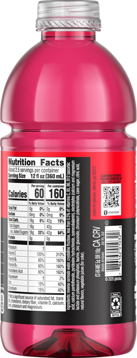 slide 2 of 7, Vitaminwater Power-C Electrolyte Enhanced Water W/ Vitamins, Dragonfruit Drink, 32 Fl Oz, 32 fl oz