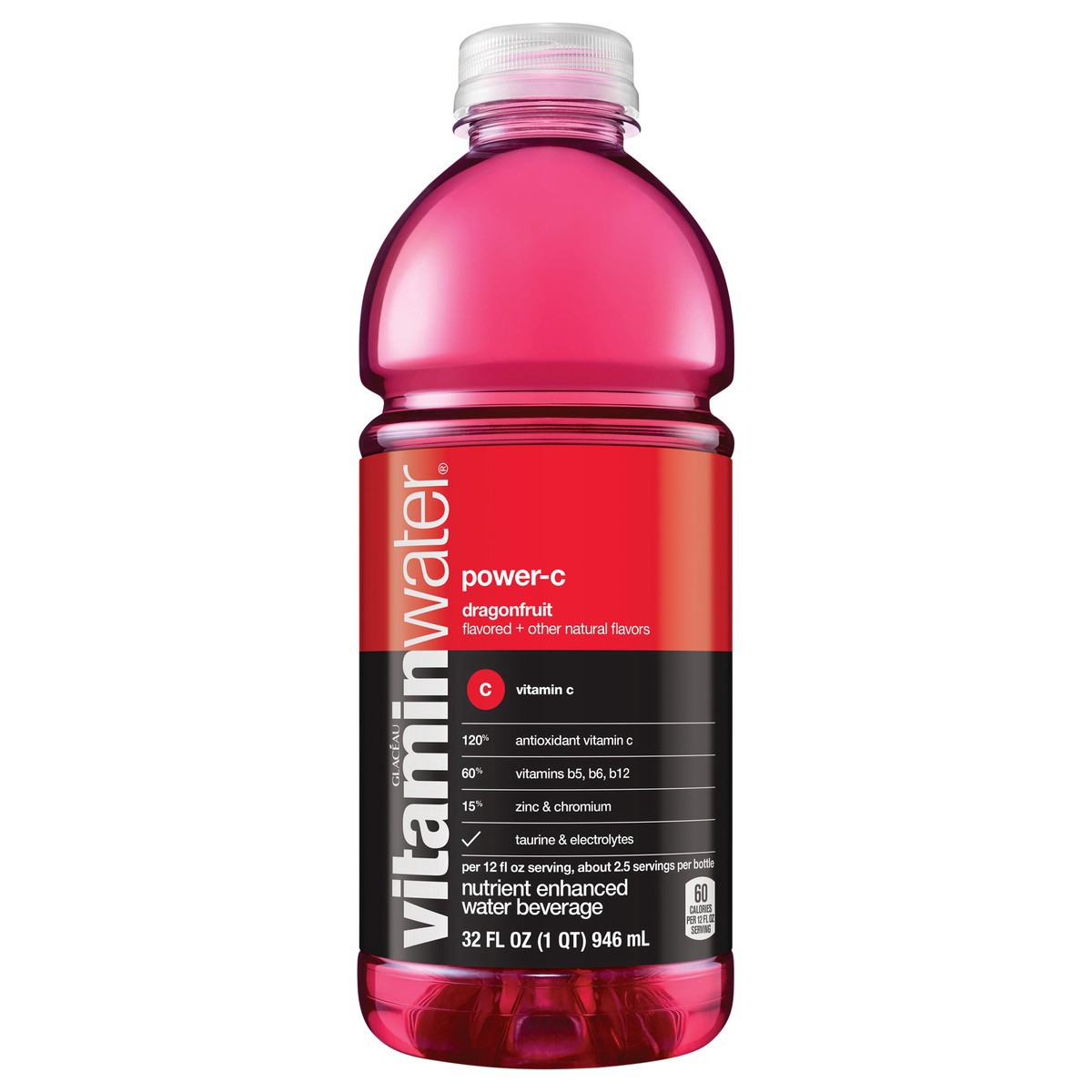 slide 1 of 7, Vitaminwater Power-C Electrolyte Enhanced Water W/ Vitamins, Dragonfruit Drink, 32 Fl Oz, 32 fl oz