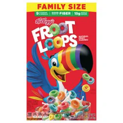 Kellogg's Froot Loops Breakfast Cereal, Kids Cereal, Family Breakfast, Family Size, Original, 16.6oz Box (1 Box)