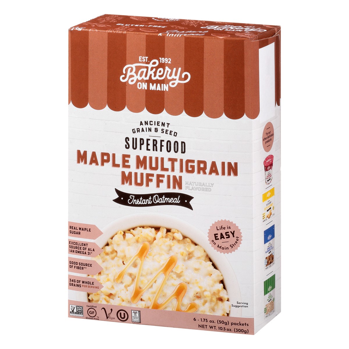 slide 8 of 13, Bakery On Main Maple Muffin Instant Oatmeal 6Pk, 10.5 oz