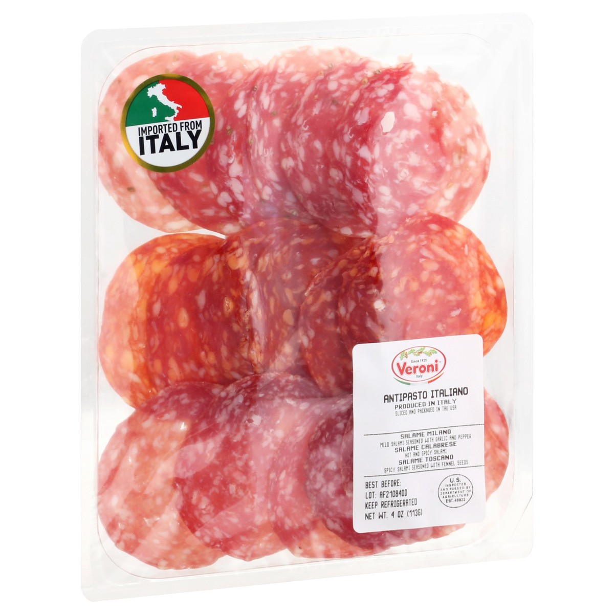 slide 2 of 9, Veroni Pre-Sliced Salame Trio - 4oz, 4 oz