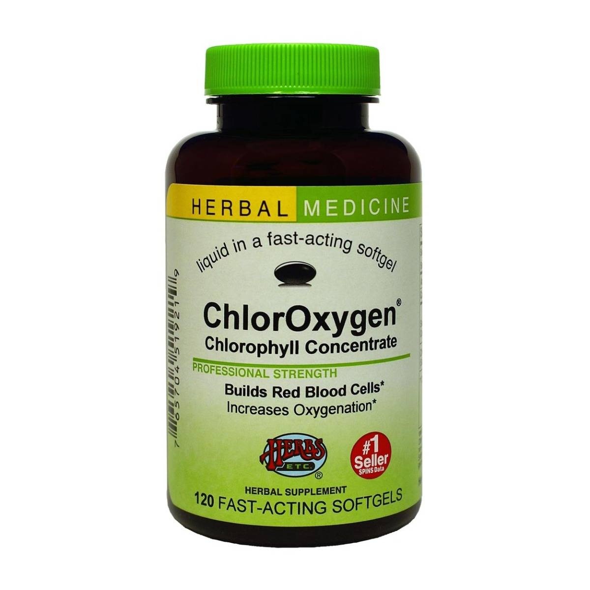 slide 1 of 1, Herbs, Etc. Chloroxygen Chlorophyll Concentrate, 120 ct