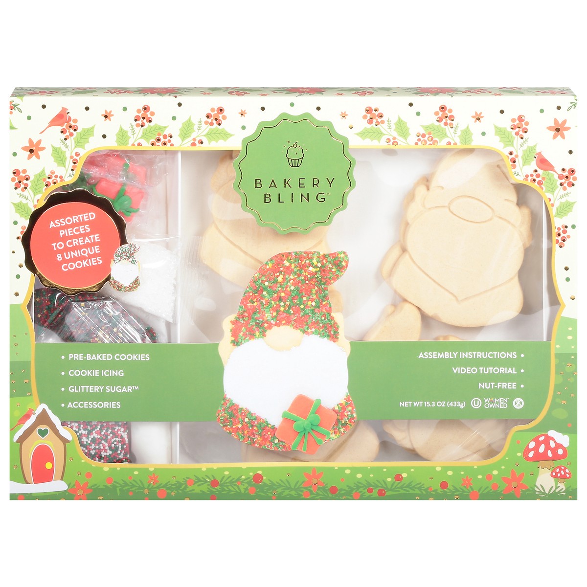 slide 1 of 13, Bakery Bling Xmas Gnome Cookie Kit, 14.8 oz