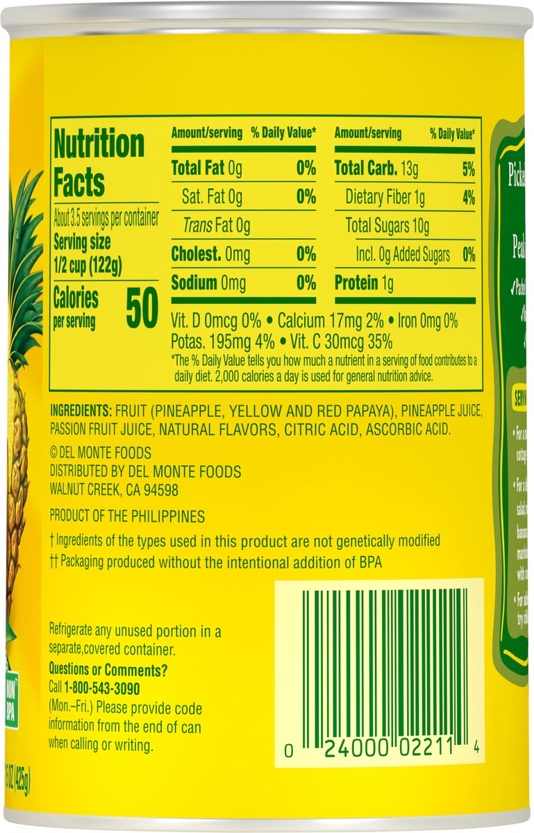 slide 5 of 6, Del Monte Tropical Fruit Salad in 100% Juice 15 oz. Can, 15 oz