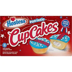 Hostess Patriotic Cupcakes With Creamy Filling 8 Count - 12.7 Oz