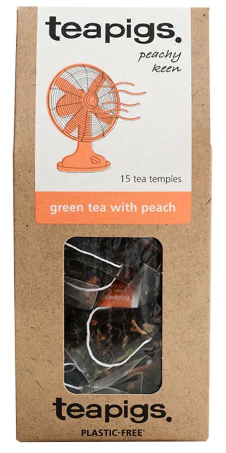 slide 1 of 1, teapigs Green Tea With Peach 15 - 2.5g Tea Temples, 15 ct