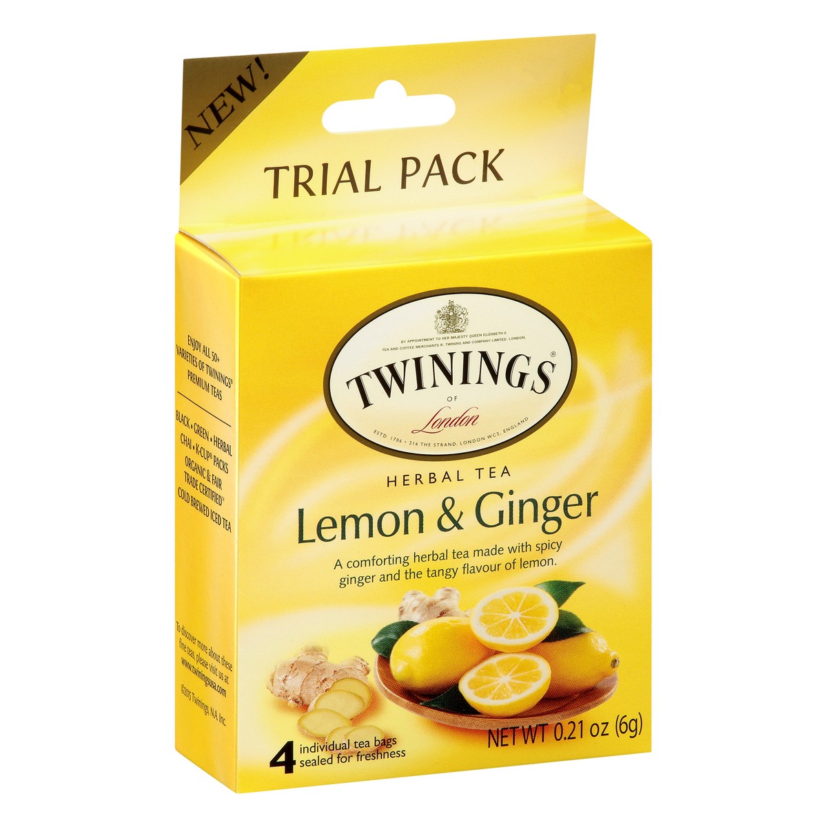 slide 3 of 9, Twinings Trial Pack Tea Bags Lemon & Ginger Herbal Tea - 4 ct, 4 ct