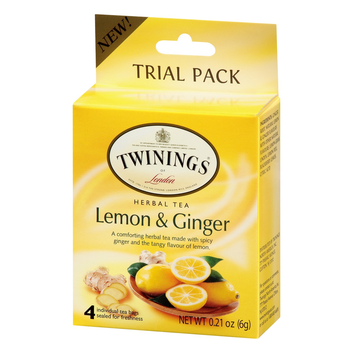 slide 6 of 9, Twinings Trial Pack Tea Bags Lemon & Ginger Herbal Tea - 4 ct, 4 ct