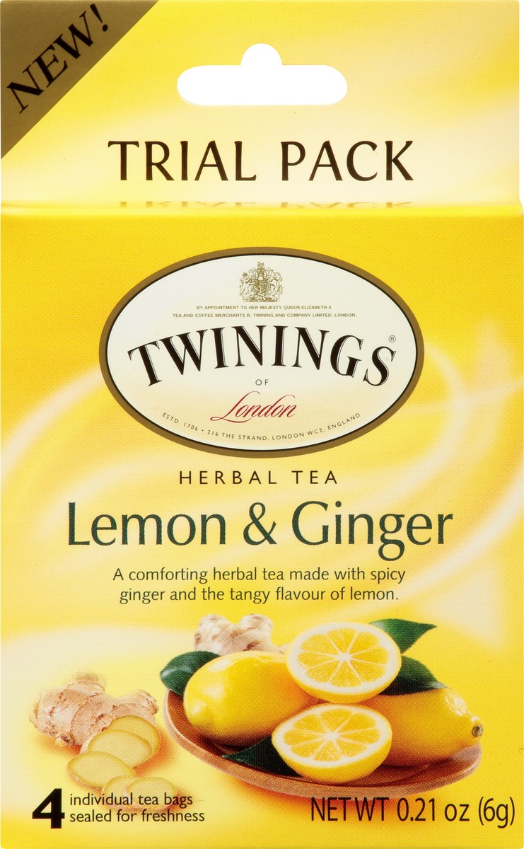 slide 7 of 9, Twinings Trial Pack Tea Bags Lemon & Ginger Herbal Tea - 4 ct, 4 ct