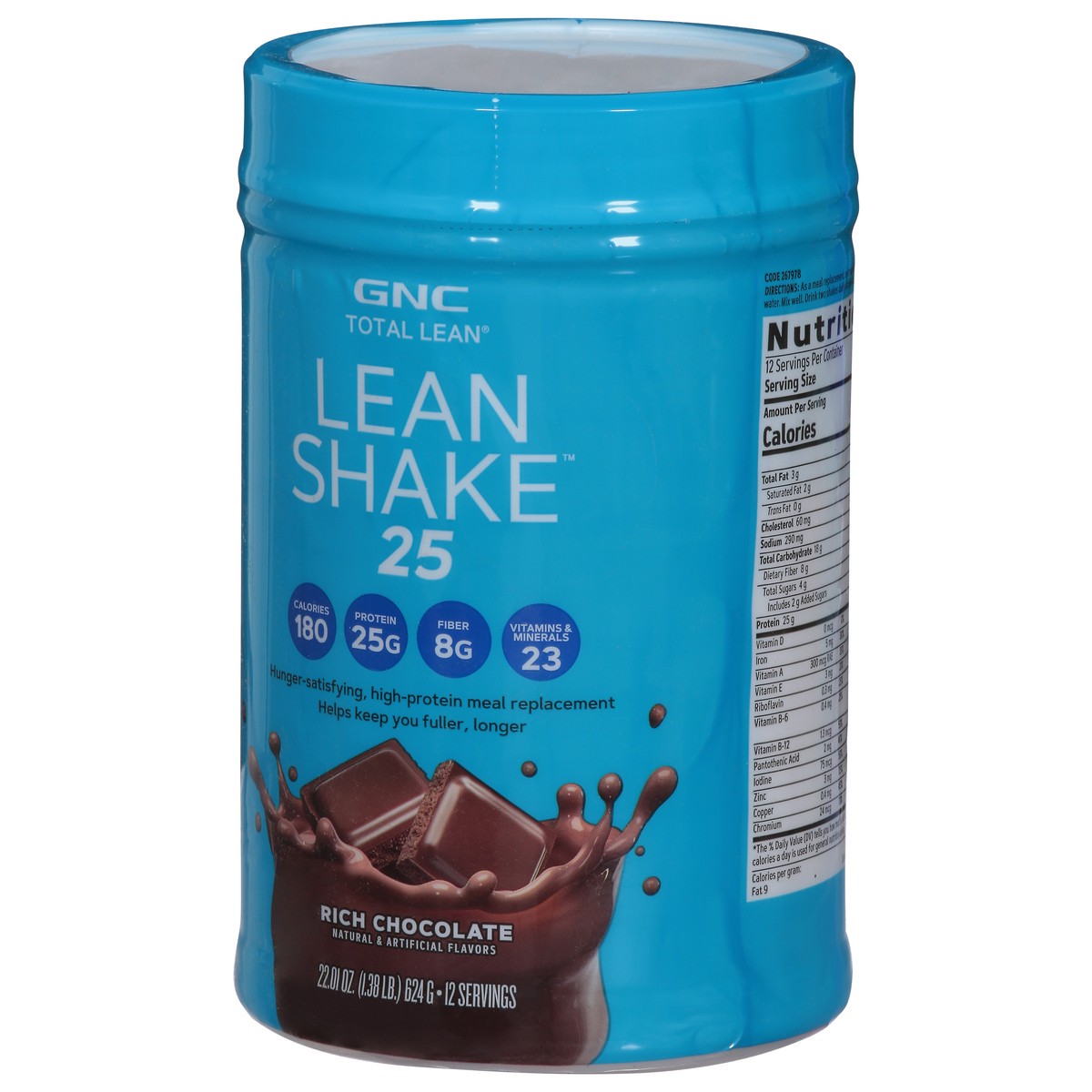 slide 3 of 9, GNC Total Lean Rich Chocolate Lean Shake 25 22.01 oz, 22.01 oz