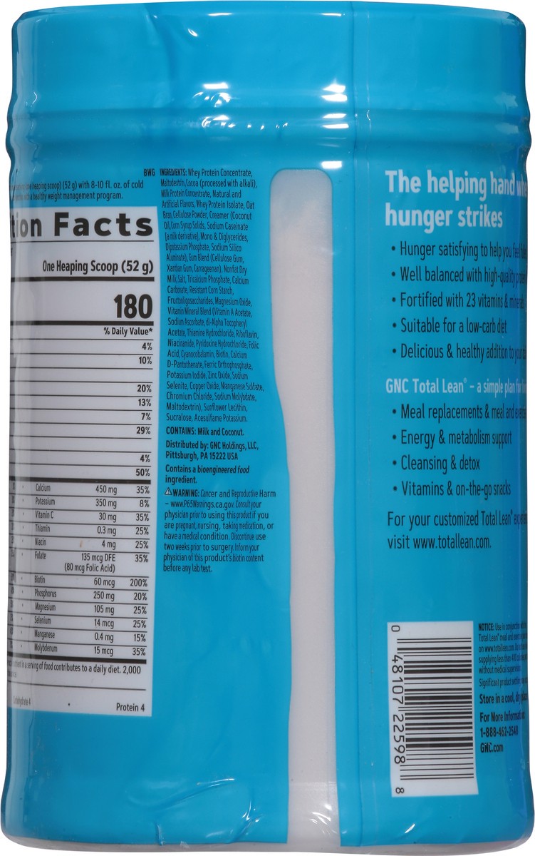 slide 5 of 9, GNC Total Lean Rich Chocolate Lean Shake 25 22.01 oz, 22.01 oz