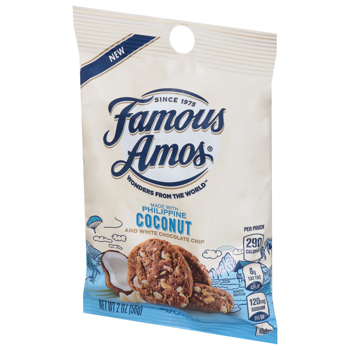 slide 2 of 9, Famous Amos Philippine Coconut and White Chocolate Chip Cookies 2 oz, 2 oz