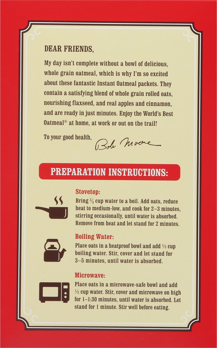 slide 3 of 9, Bob's Red Mill Instant Apple Pieces & Cinnamon Oatmeal - 8 ct, 8 ct