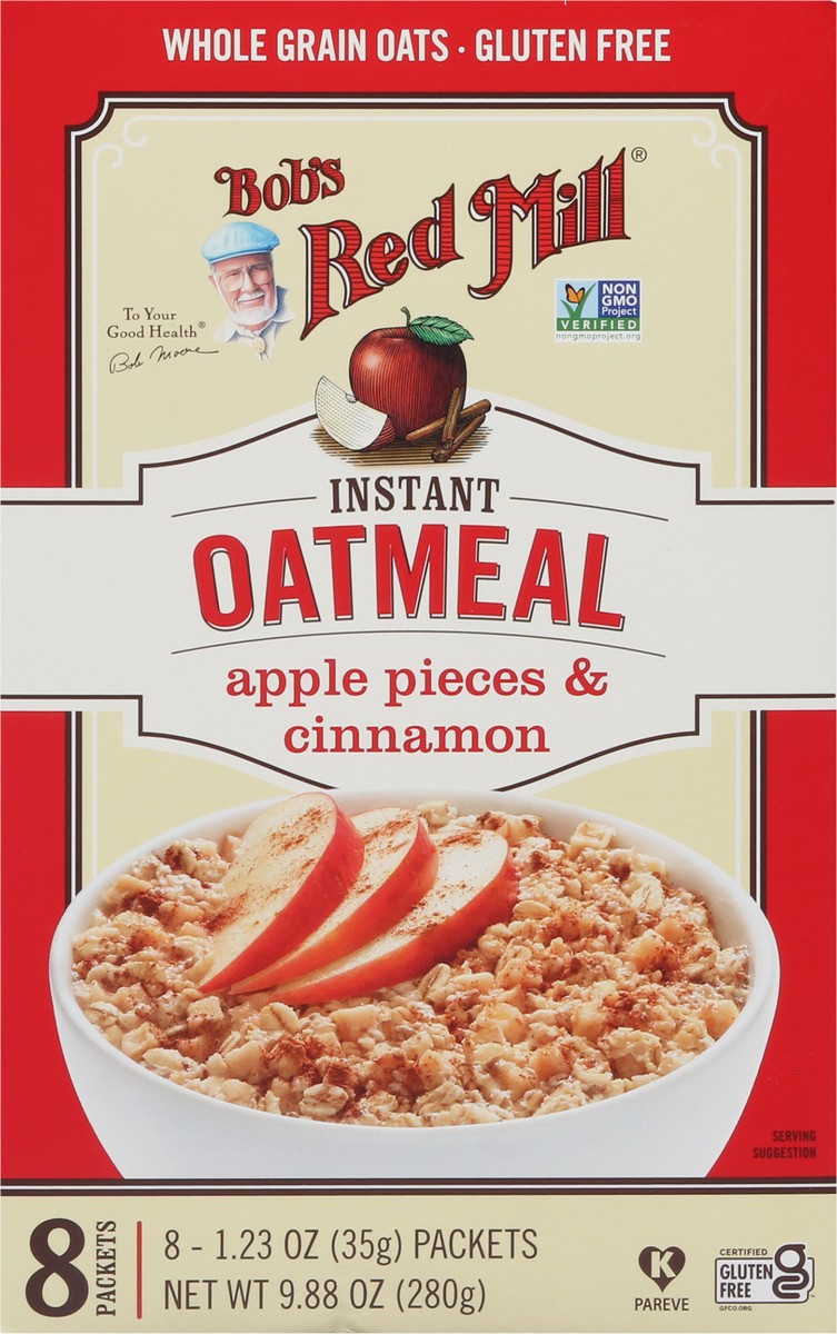 slide 6 of 9, Bob's Red Mill Instant Apple Pieces & Cinnamon Oatmeal - 8 ct, 8 ct