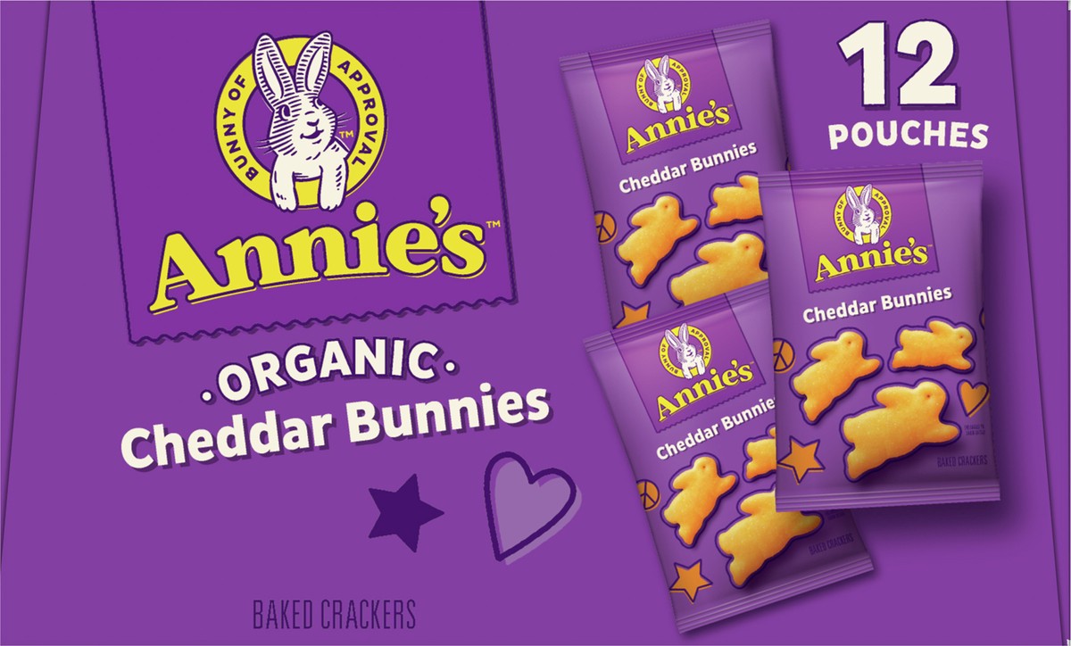 slide 10 of 13, Annie's Organic Cheddar Bunnies Original Baked Snack Crackers, 12 Pouches, 12 oz, 12 oz