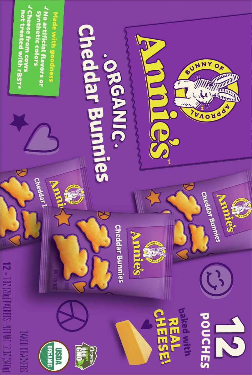slide 6 of 13, Annie's Organic Cheddar Bunnies Original Baked Snack Crackers, 12 Pouches, 12 oz, 12 oz