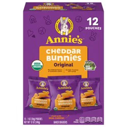 Annie's Organic Cheddar Bunnies Original Baked Snack Crackers, 12 Pouches, 12 oz
