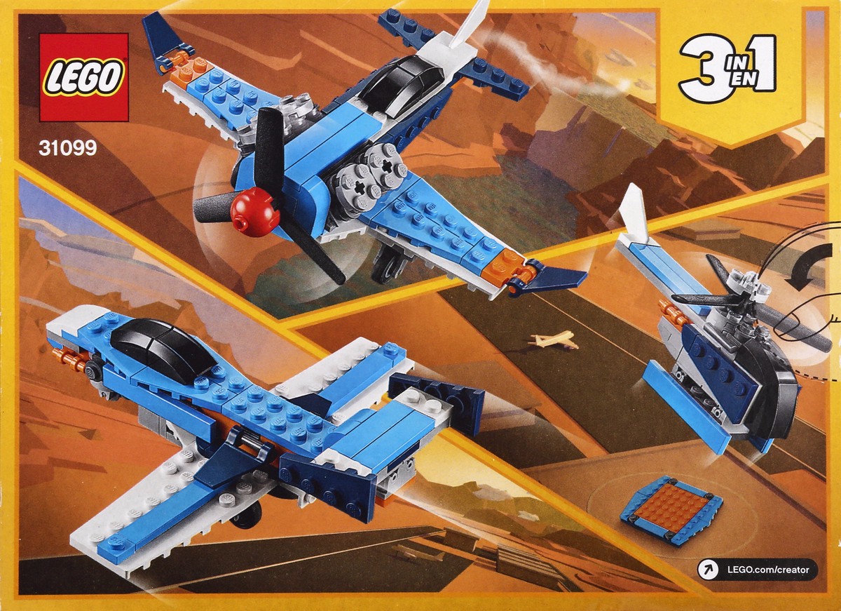 slide 3 of 9, LEGO Creator 128 Pieces Propeller Plane Building Toy 1 ea, 1 ct