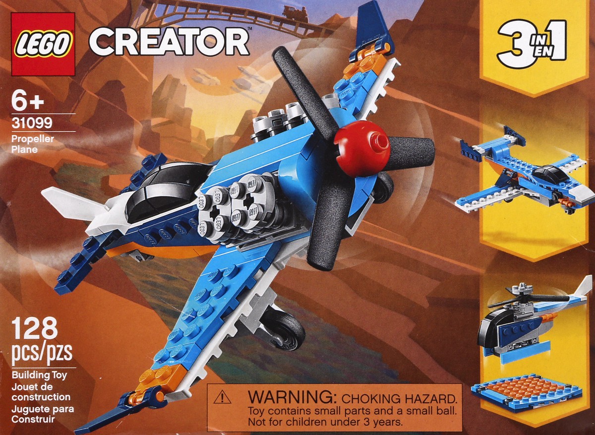 slide 4 of 9, LEGO Creator 128 Pieces Propeller Plane Building Toy 1 ea, 1 ct