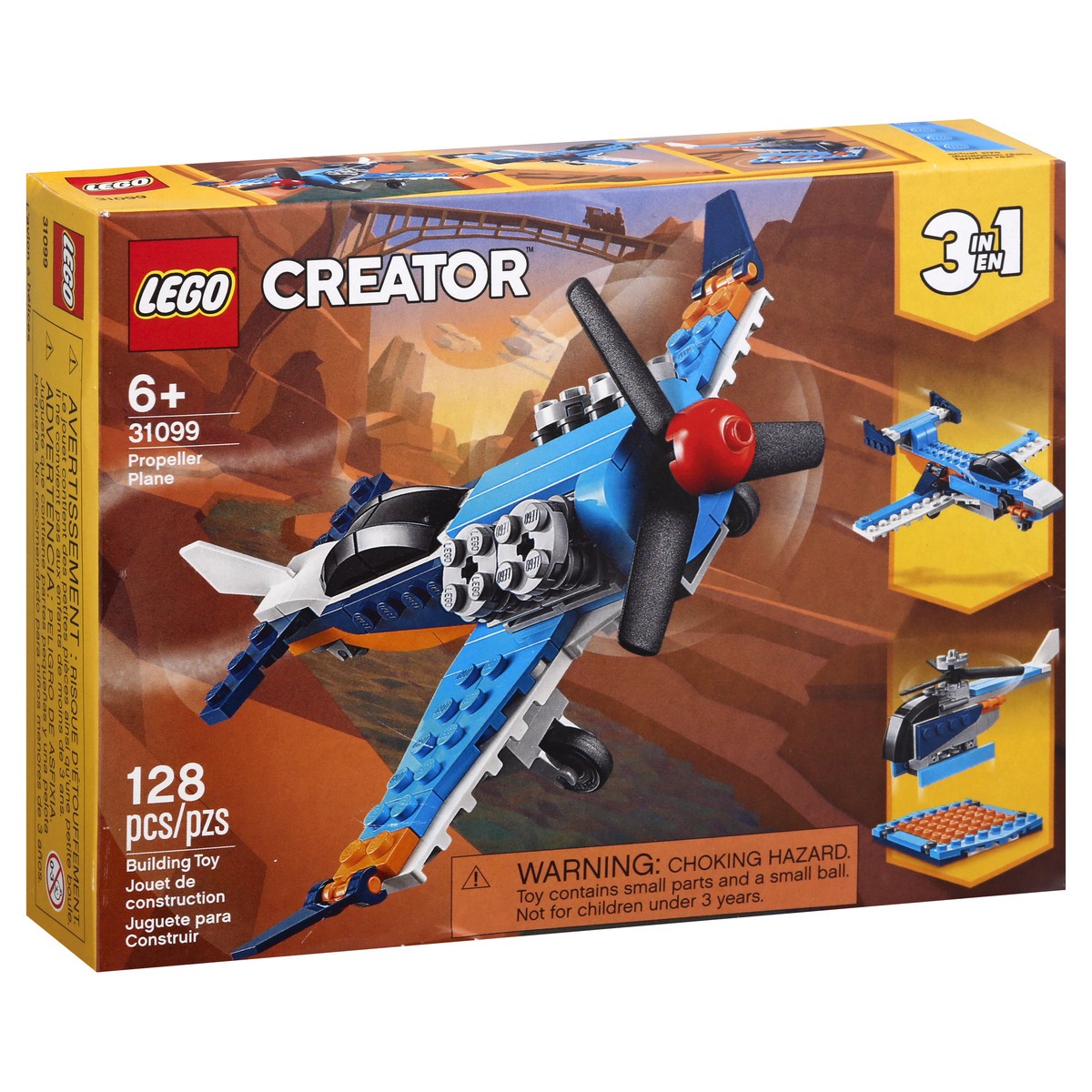 slide 6 of 9, LEGO Creator 128 Pieces Propeller Plane Building Toy 1 ea, 1 ct