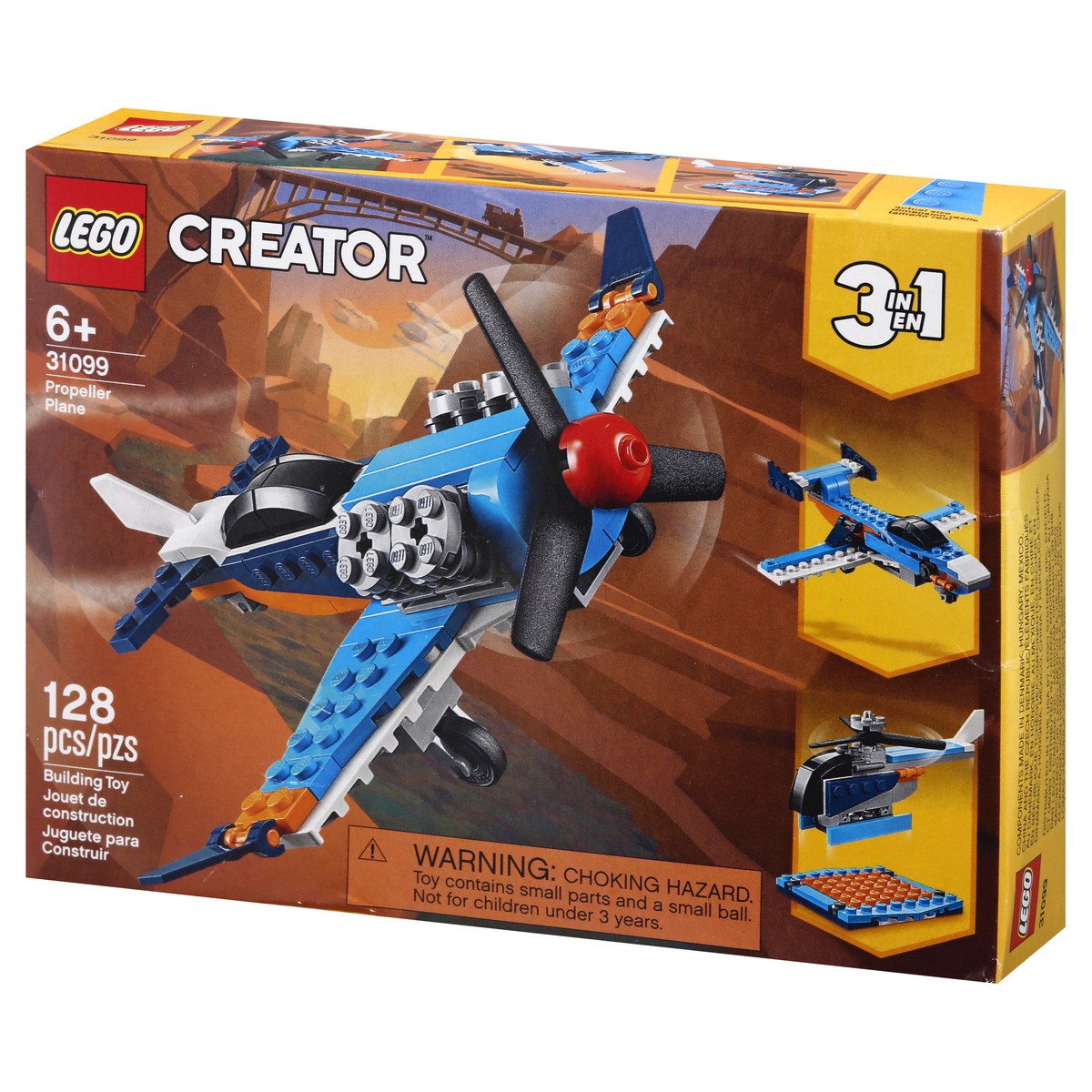 slide 7 of 9, LEGO Creator 128 Pieces Propeller Plane Building Toy 1 ea, 1 ct